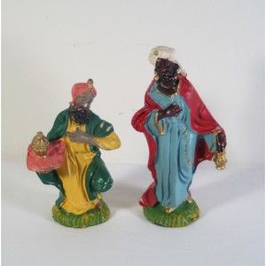 Nativity 2 Wise Men Made in Italy Christmas Replacement Figures Vintage